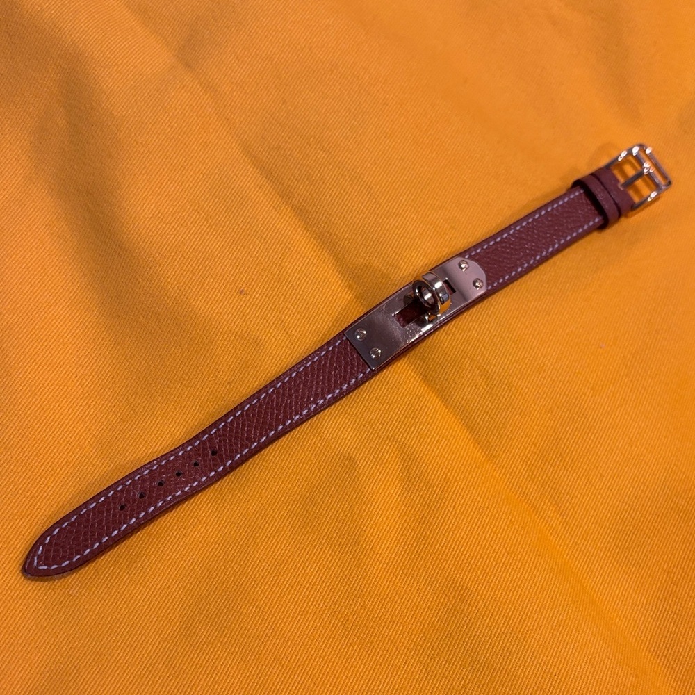 Hermes La Maison Tan Leather Strap with Gold Clasp . Authentic No box .